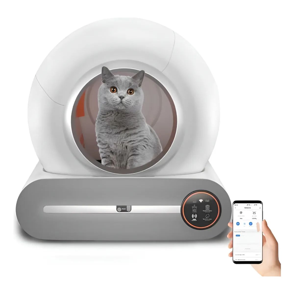 GENERICO - Caja De Arena Robot De Limpieza Automática Para Gatos Arener Blanco