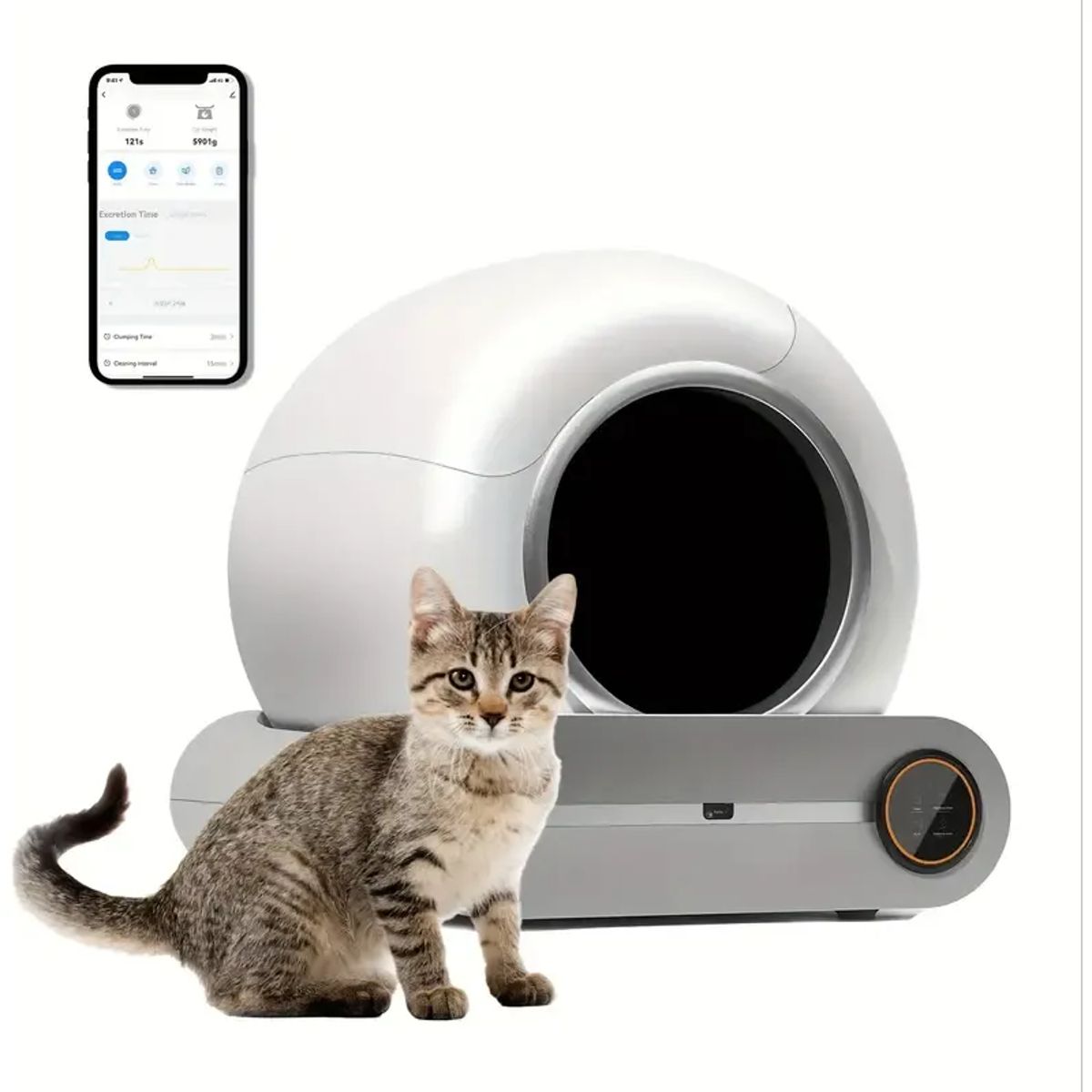 GENERICO - Caja De Arena Robot De Limpieza Automática Para Gatos Arener Blanco