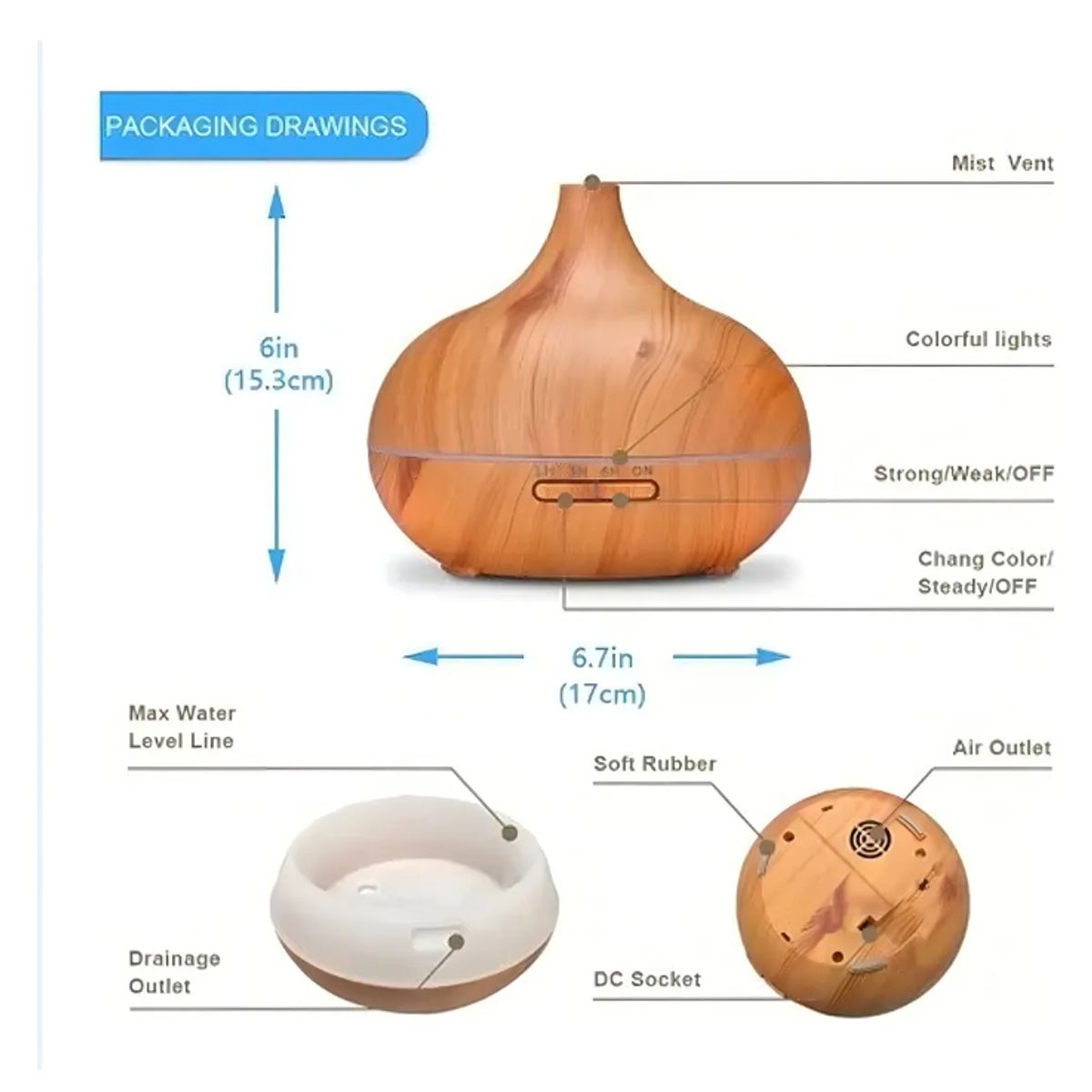 GENERICO - Humidificador De Aromaterapia Aire Difusor Aromas