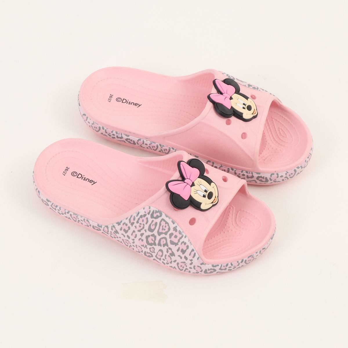DISNEY - Sandalia Slide Niña Rosado Animal Print Minnie Disney