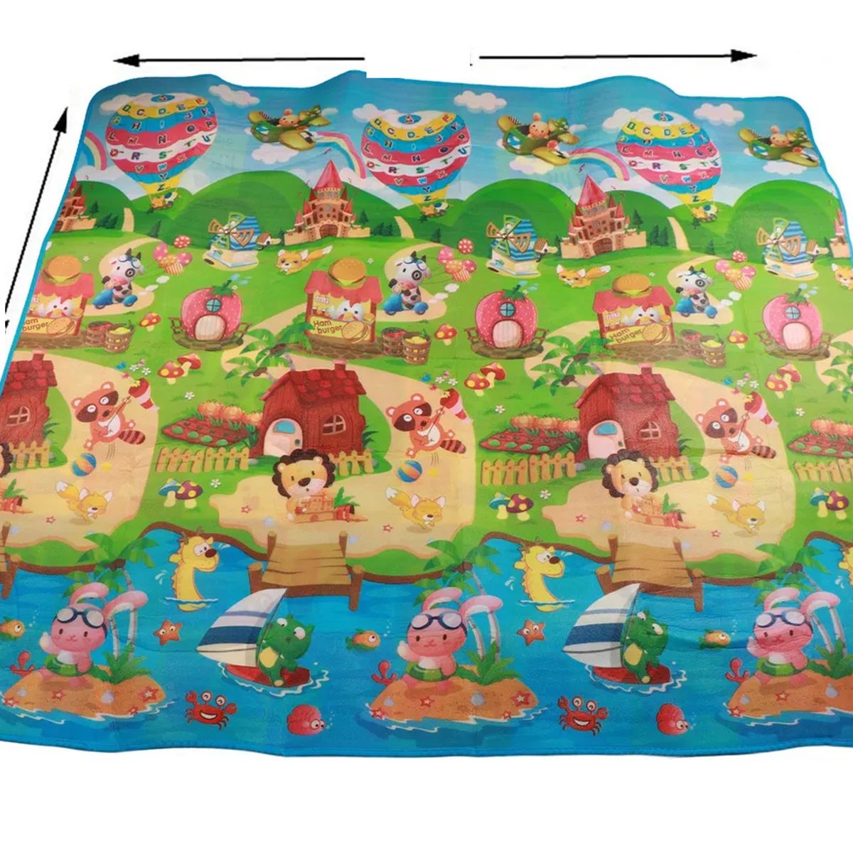 GENERICO - Alfombra infantil impermeable plegable de goma tatame para niños 90 x 150