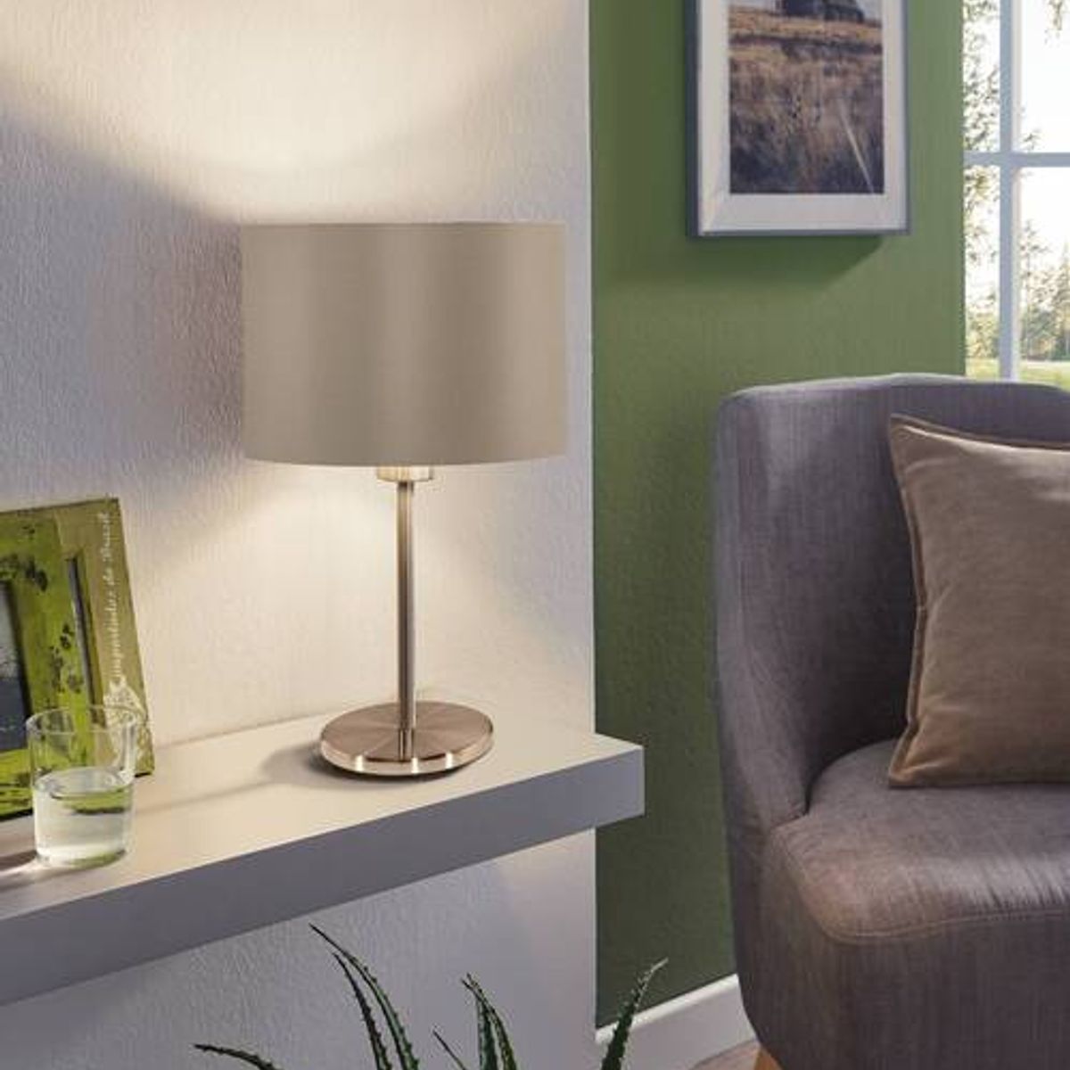 EGLO - Lamparas Sobremesa Maserlo Acero Beige dorado DM230 E27 1X60W