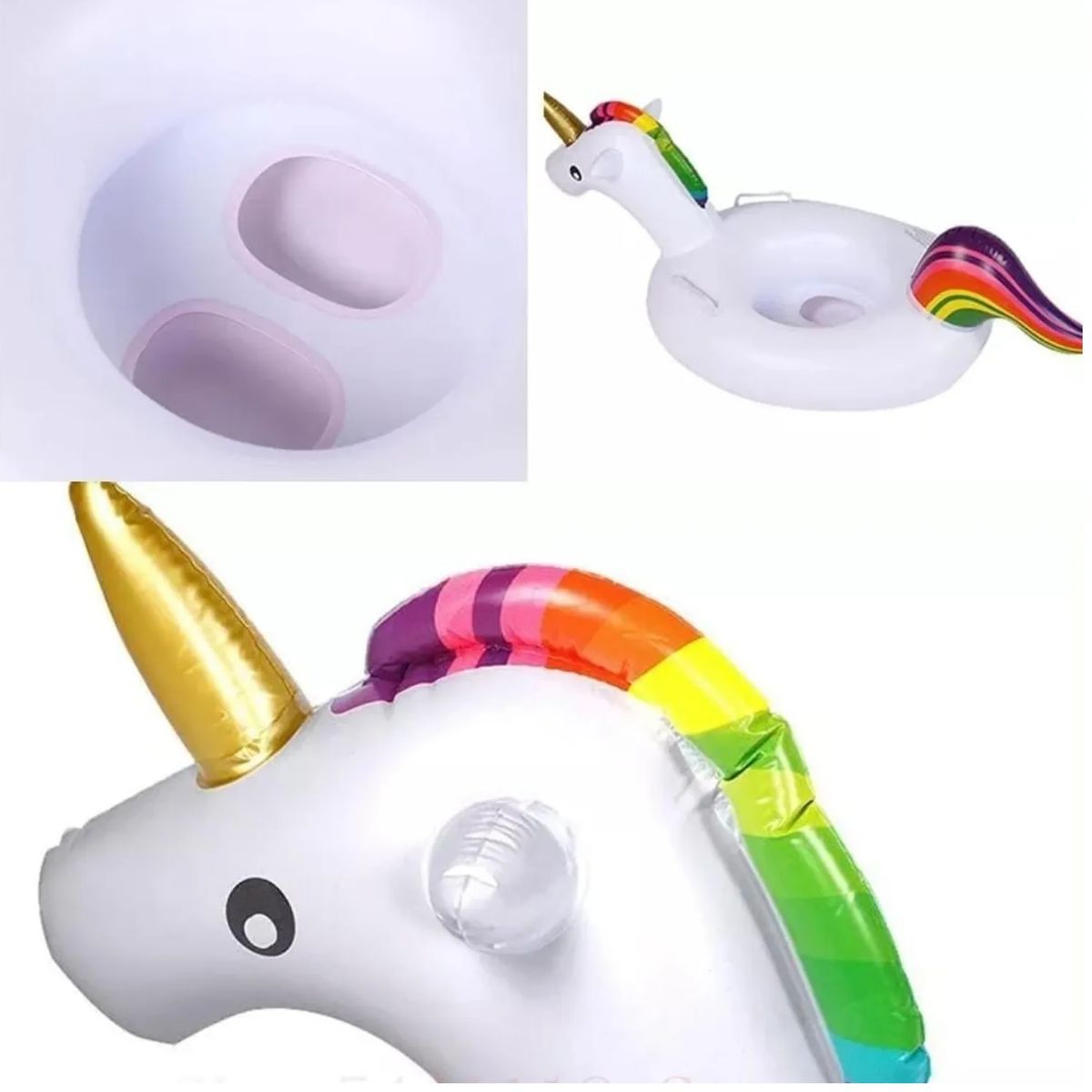 GENERICO - Flotador Unicornio Inflable Piscina Para niños 60cm Con Asas