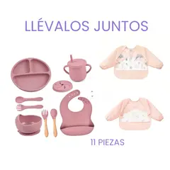 LA PEQUETERIA - Set alimentación 11 piezas con babero pechera