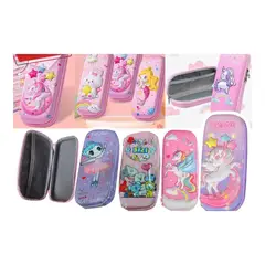 GENERICO - Estuche Cartuchera Escolar 3d Niña Colores Surtidos