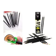 GENERICO - Lapices Grafito Cuadrado HB 12PCS Con Goma