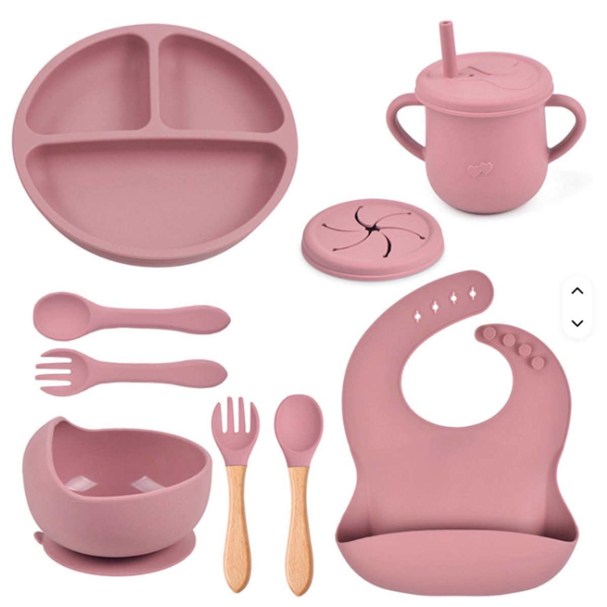 LA PEQUETERIA - Pack alimentación bebé 11 piezas con babero