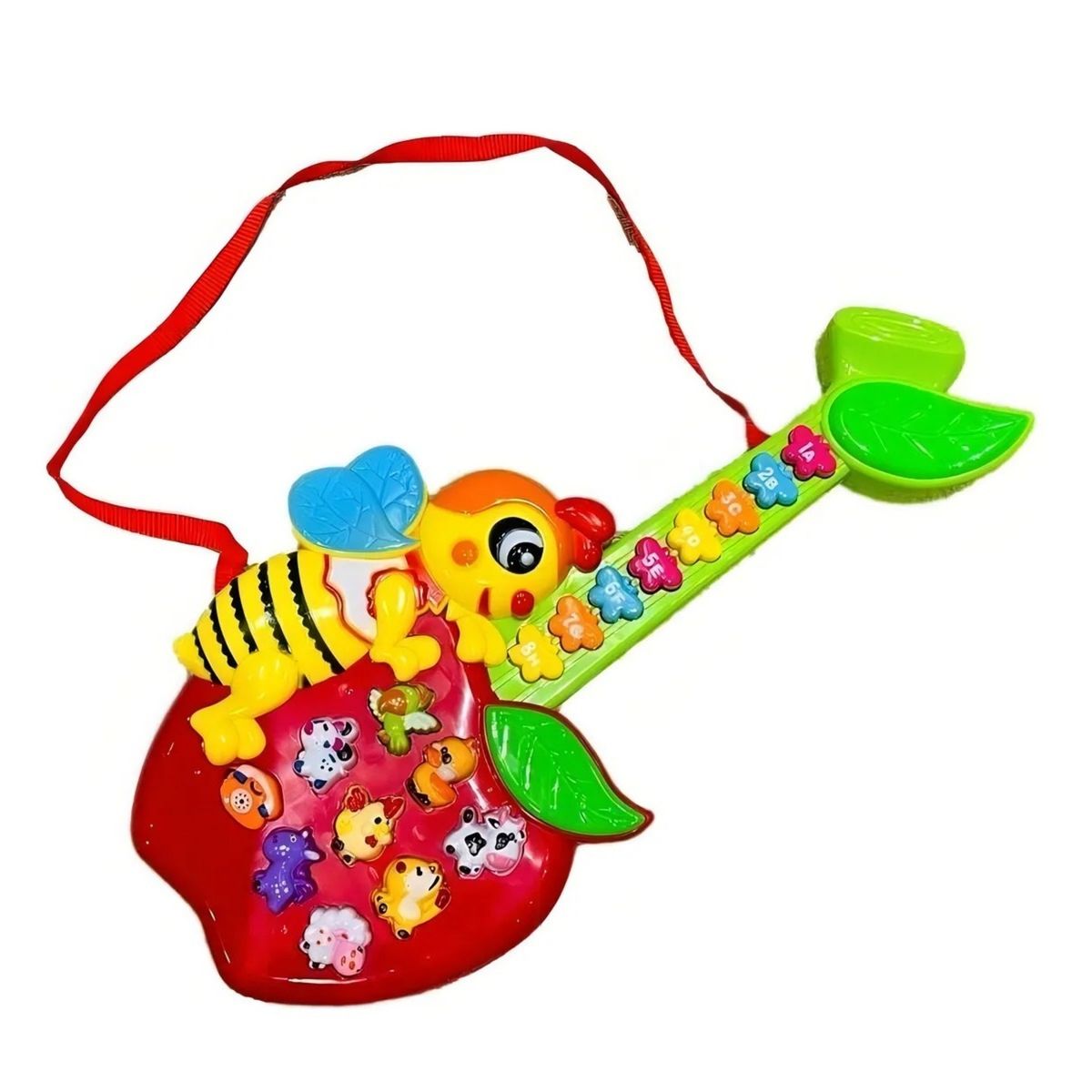 GENERICO - PACK X 3 GUITARRA INFANTIL EDUCATIVA SONS DE BICHOS LETRAS E NÚMEROS