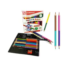 GENERICO - Lapices de Colores Jumbo Doble Punta 12p + Sacapunta