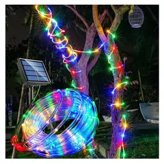 GENERICO - Manguera Tubo Led Solar Tubo Flexible 5 Metros Multicolor