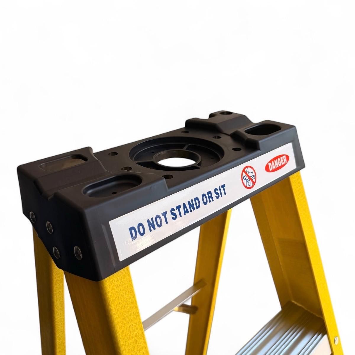 MOSAY - Escalera De Fibra Vidrio y Aluminio 5 Peldaños Tipo Tijera