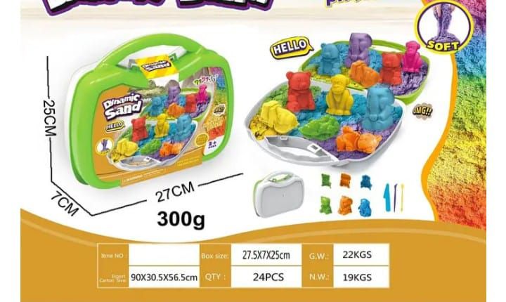 TEBOKHAD Arena Mágica Para Niños – Kit De 1 Kg De Arena Cinética Con Arenero Plegable, 9 Vehículos Y Accesorios, Juguete Sensorial Y Educativo Desde 3 Años