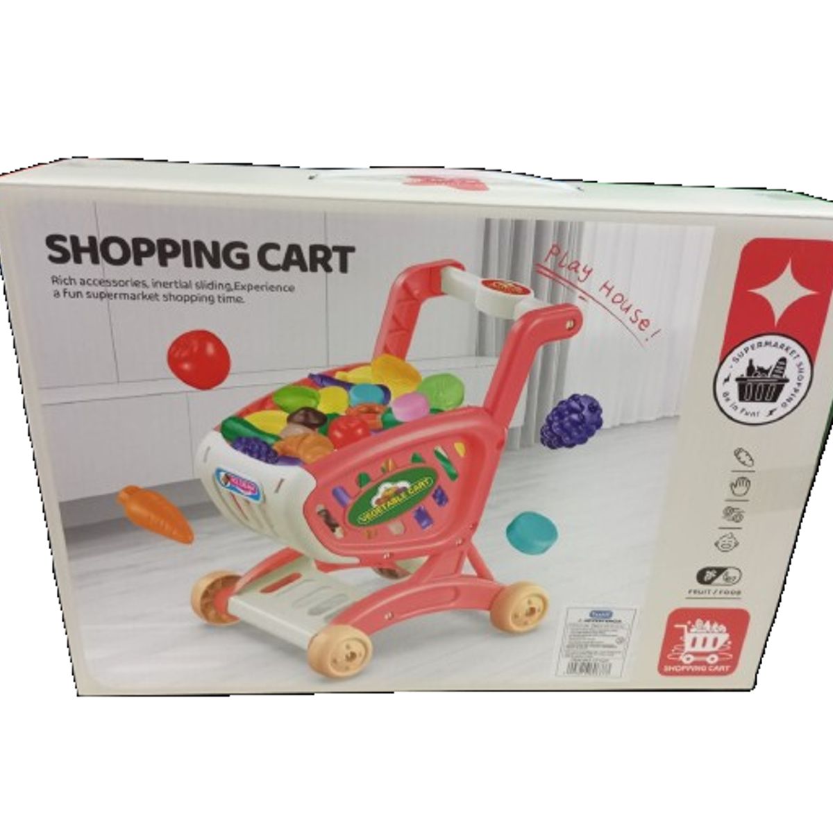 GENERICO - Juguete carrito de compra supermercado 17 unds para niños