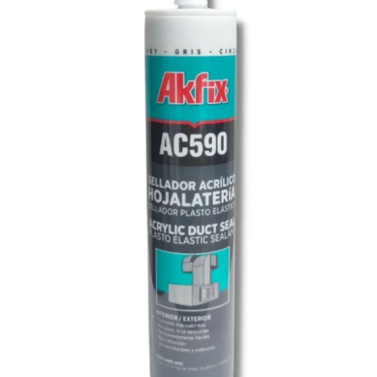 AKFIX - Silicona Pintable Hojalatería Gris 310 Ml. Akfix