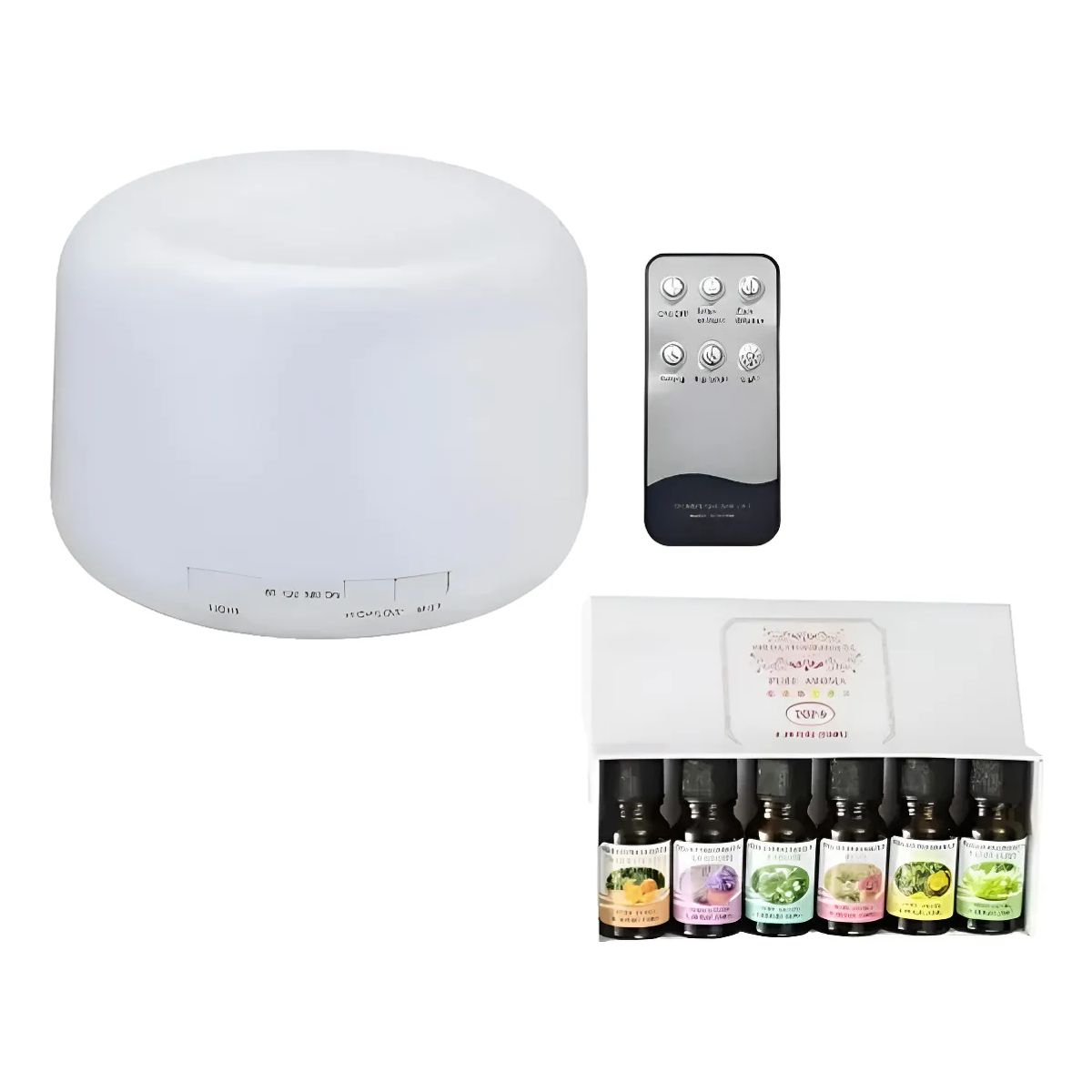 GENERICO - Humidifacores Aromaterapia 500ml Marro Claro+6x10ml Esencias