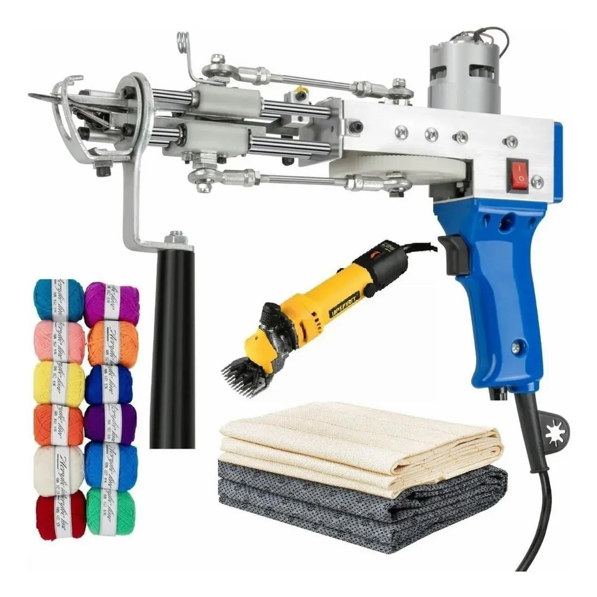 U BUY - Kit Maquina Tufting + Esquiladora + Tela Base + Lanas