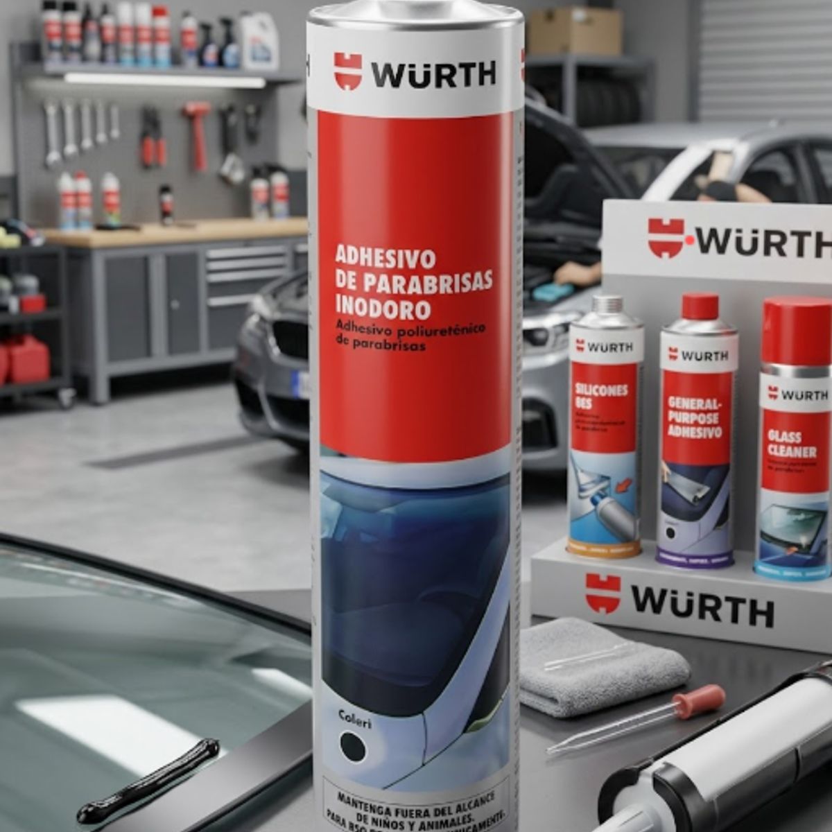 WURTH - Sellador De Poliuretano Para Parabrisas Plus Negro 310 Ml. Wurth