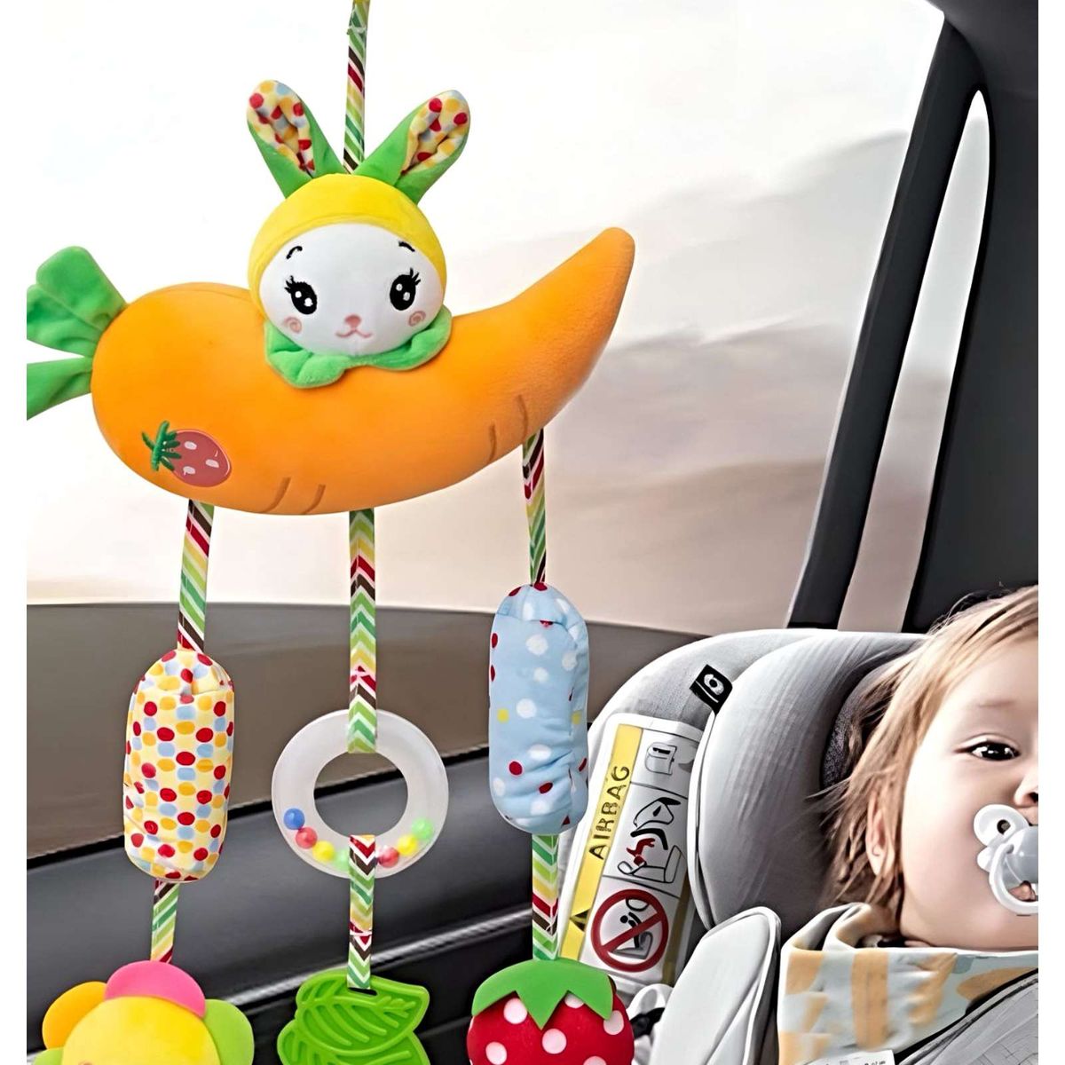 GENERICO - Juguete Móvil para Silla de Coche y Portabebés diseño zanahoria