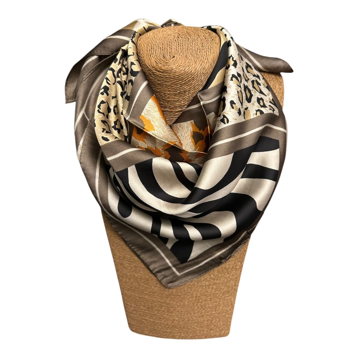 MAXO - Pañuelo de Seda de Sarga Mujer 70x70 MAXÓ Olivia I