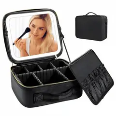 MOVI - COSMETIQUERO CON ESPEJO Y LUZ LED Y ORGANIZADOR