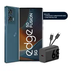 MOTOROLA - Edge 50 Fusion 5G 256GB 8GB RAM Forest Blue Pantalla pOLED 144Hz Cámara 50MP OIS Batería 5000mAh