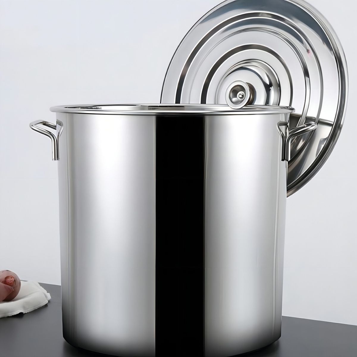 ANYHOGAR - Olla Fondo Acero Inoxidable 35 Litros Color Plateado