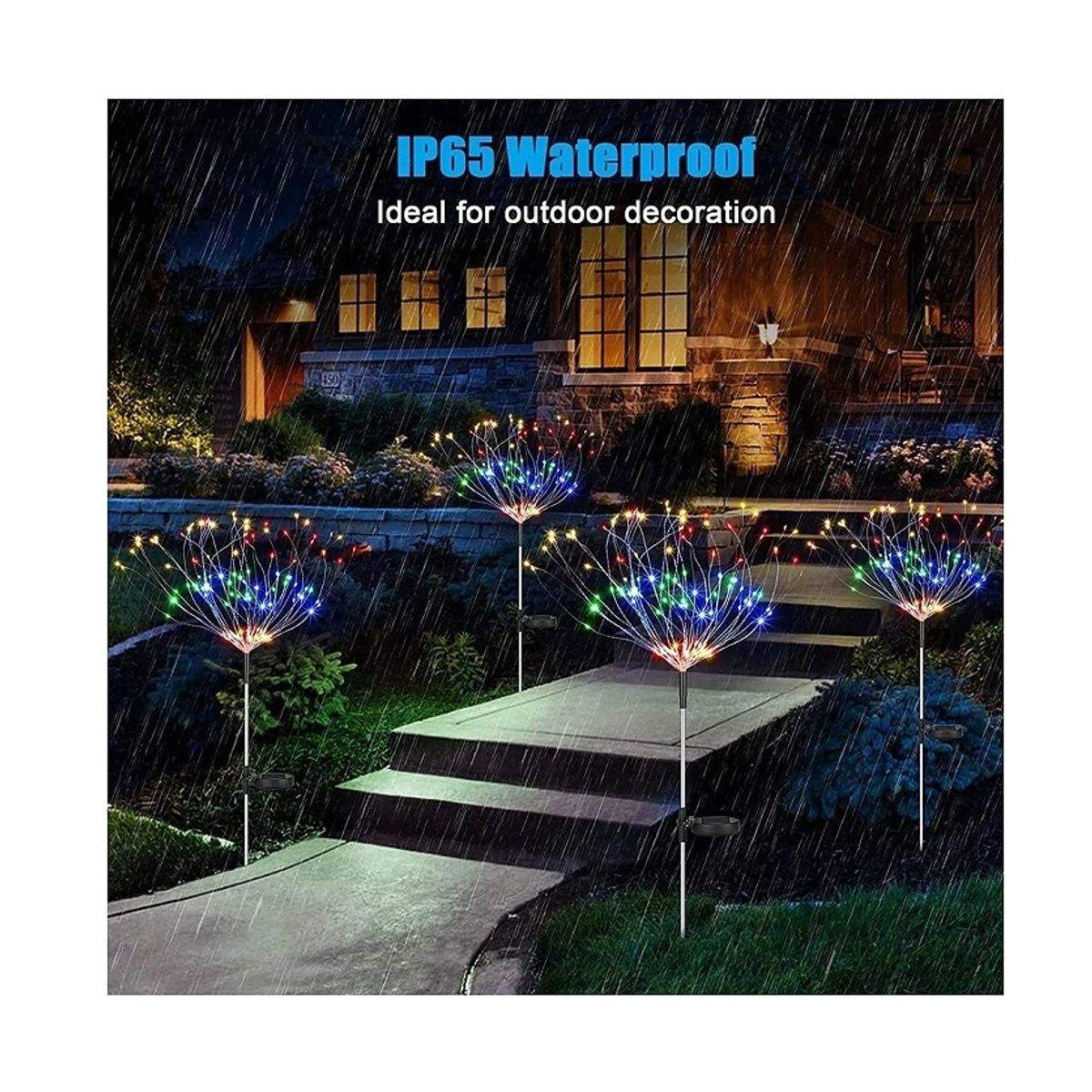 U BUY - Pack X2 Luces Micro Led Fuego Artificial Solares Navidad