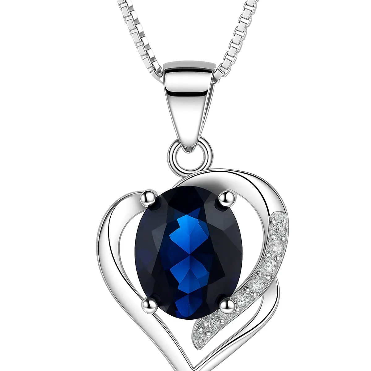 GENERICO - Collar plata 925 zafiro joya mujer