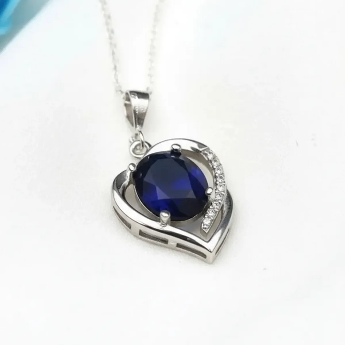 GENERICO - Collar plata 925 zafiro joya mujer