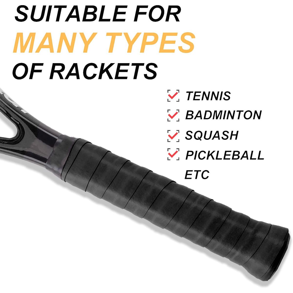 KINDA NICE - 10u Grip Raqueta Tenis Béisbol Banda Cinta Protector