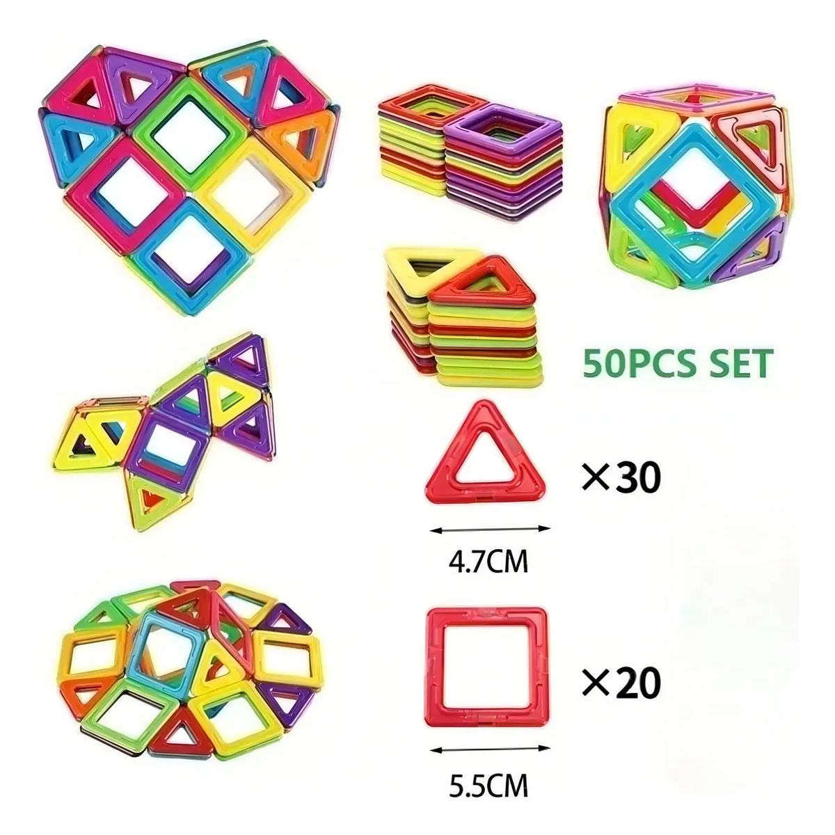 GENERICO - Juego De Imanes Bloques Magneticos Bloques 50 Piezas