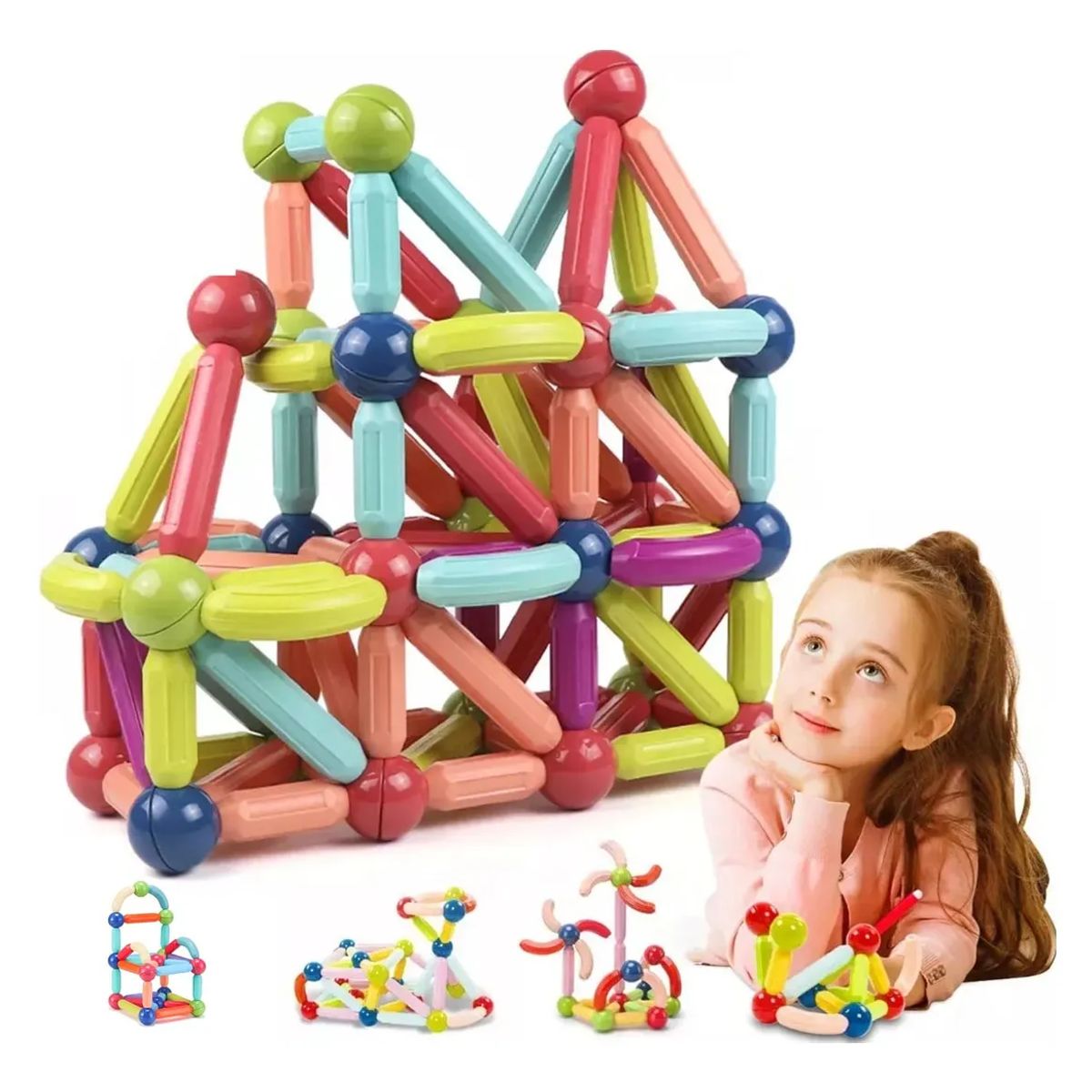 GENERICO - Bloques Magneticos- 42 Piezas Grandes 3d Niños 42