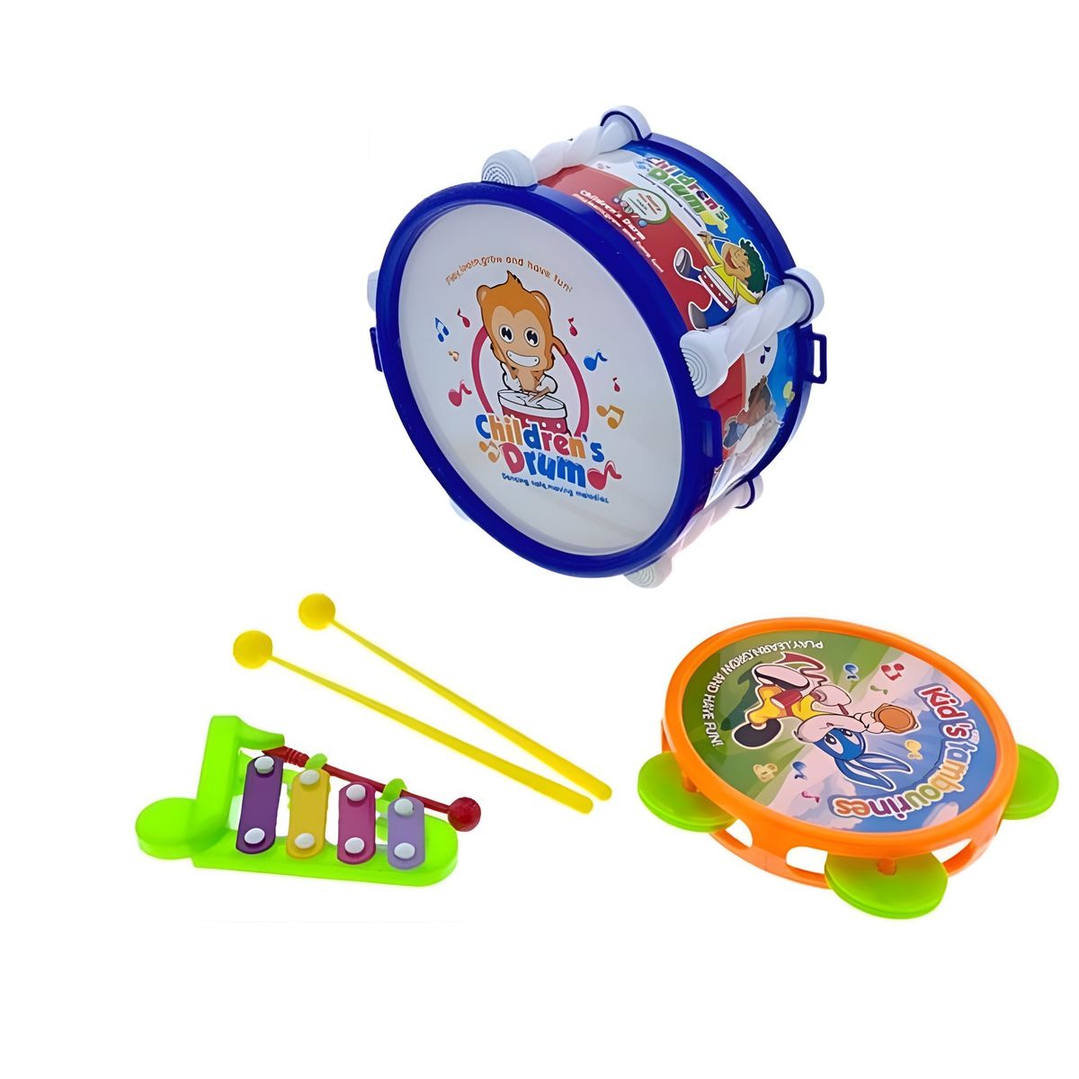 GENERICO - PACK X 3 JUGUETE TAMBOR INS GRANDE FULL 2023