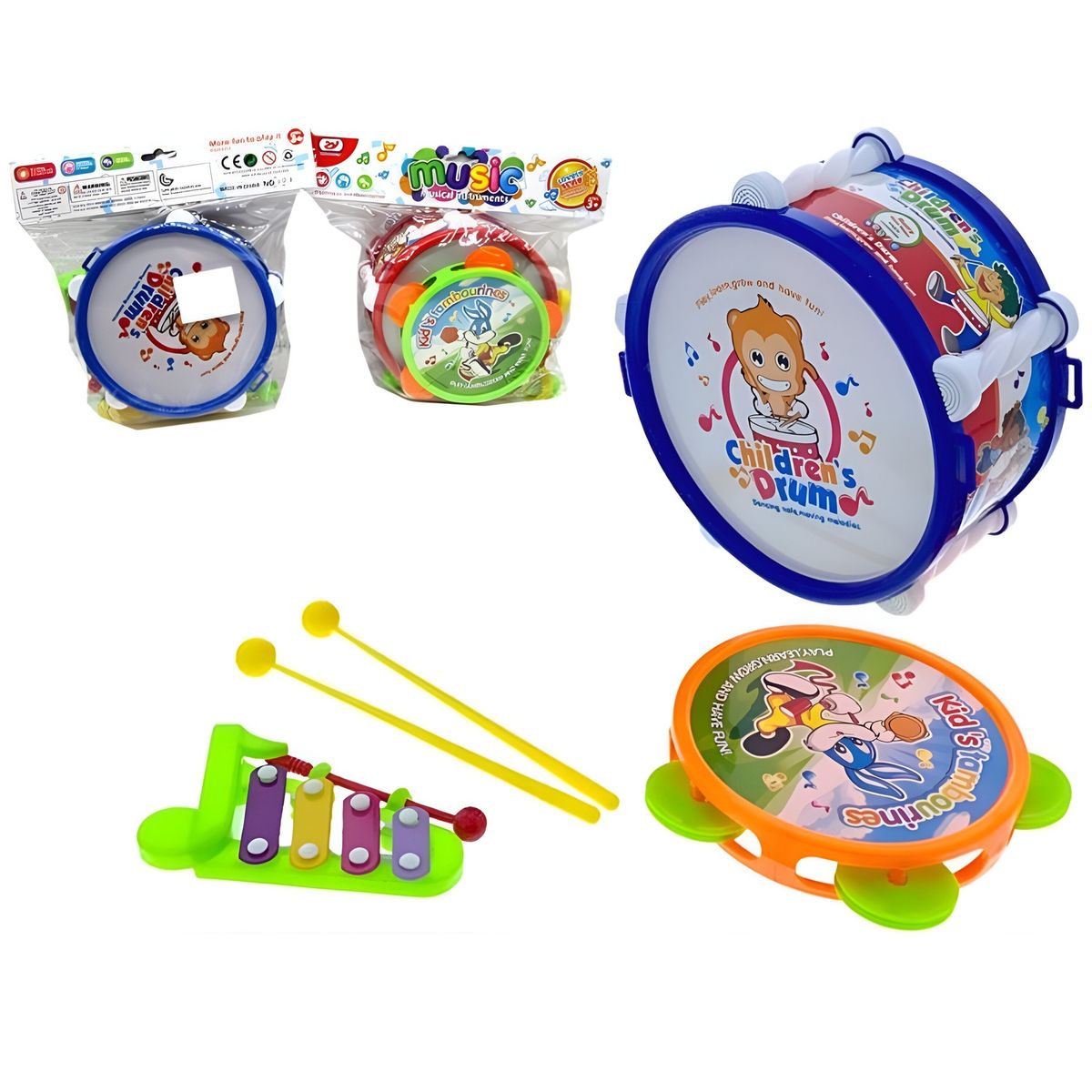 GENERICO - PACK X 3 JUGUETE TAMBOR INS GRANDE FULL 2023