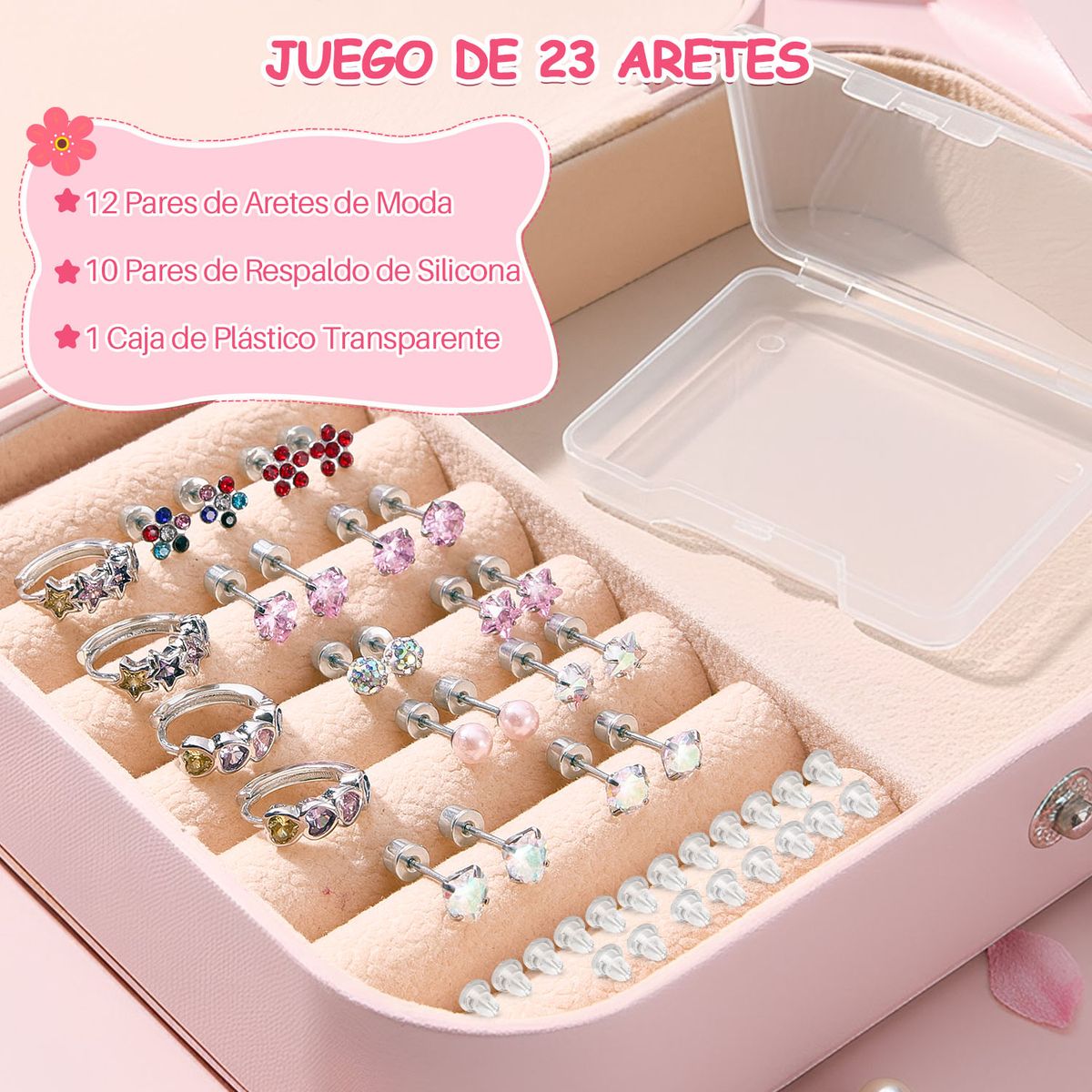 SLOWTON - Aretes de Acero para Mujer Pendientes Hipoalergénicos 12 pares