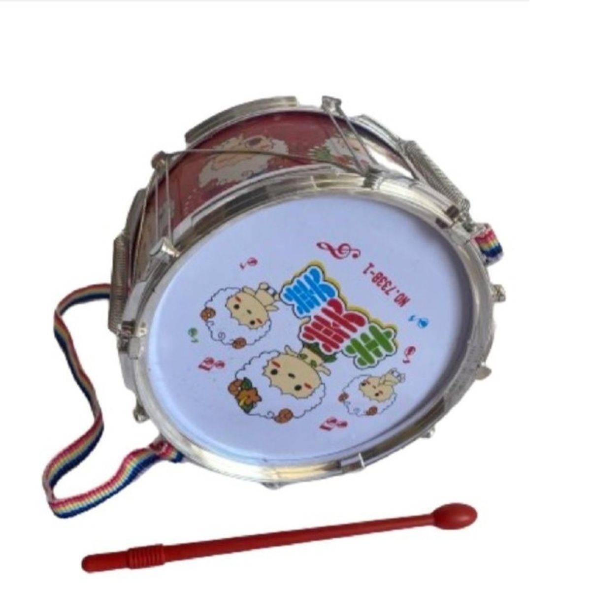 GENERICO - PACK X 3 JUGUETE TAMBOR OVEJAS HAPPY TAMAÑO L