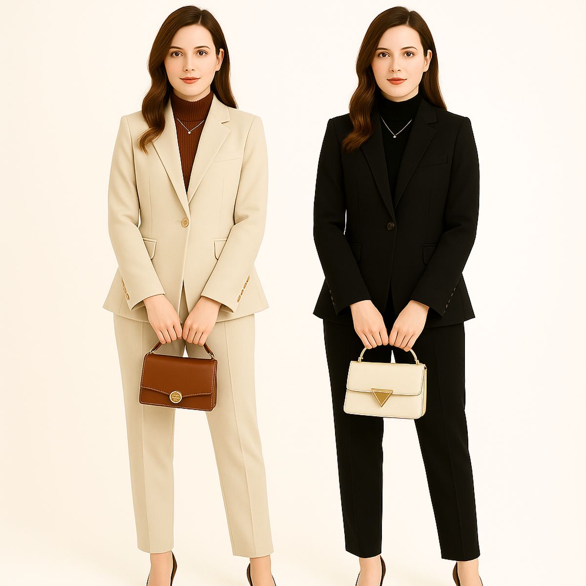 XPRESS RECHARGE - Traje Dama Ejecutivo Slim Fit 2 Piezas - Blazer + Pantalón - Oficina, Reuniones, Trabajo Forma