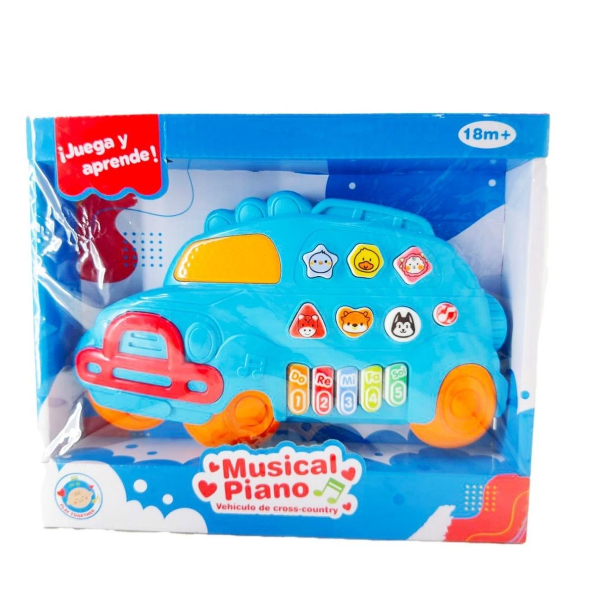 GENERICO - PACK X 3 JUGUETE PIANO MUSICAL VEHICULO DE CROSS-COUNTRY AZUL