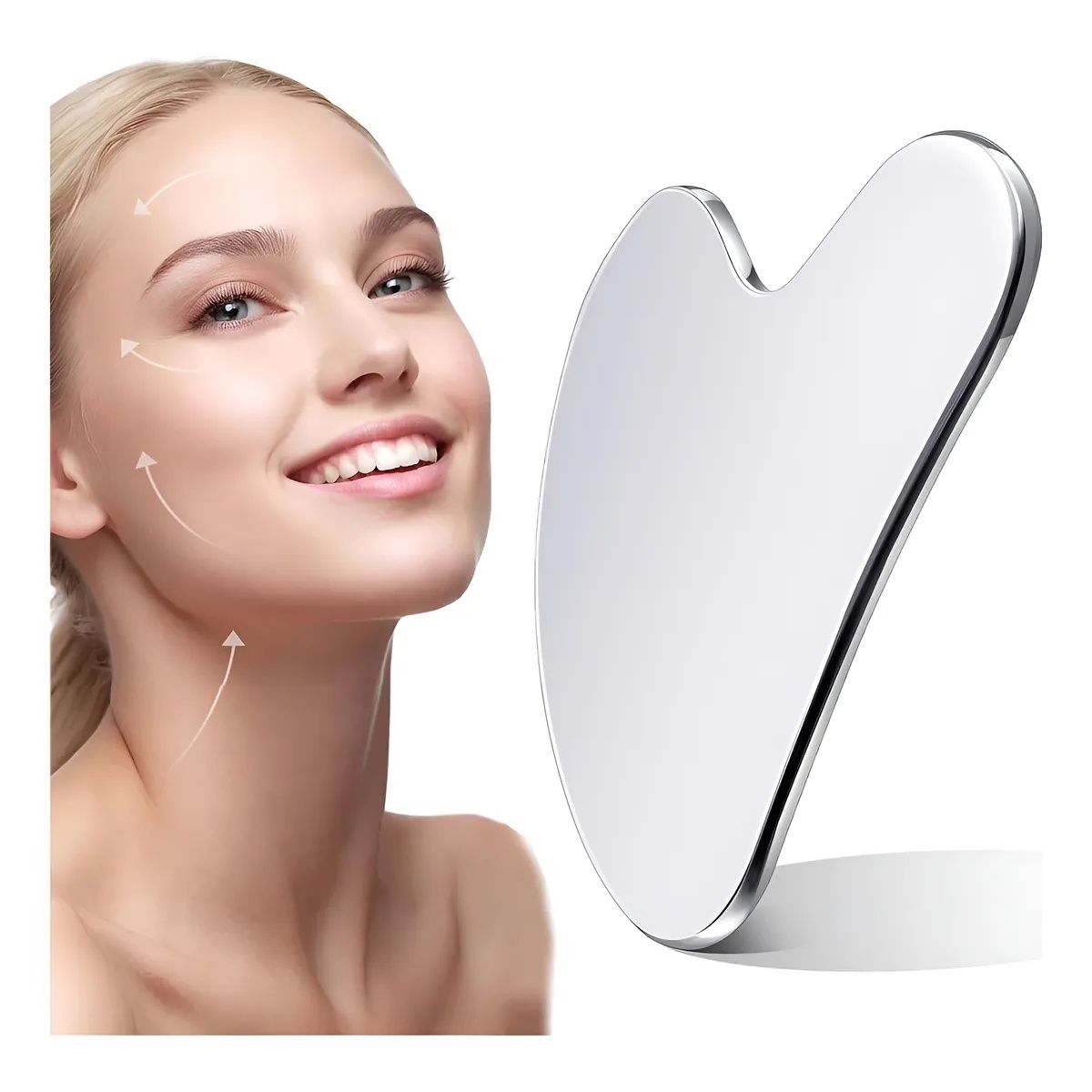 KUANGYE - Guasha De Acero Inoxidable Masajeador Facial Linfatico