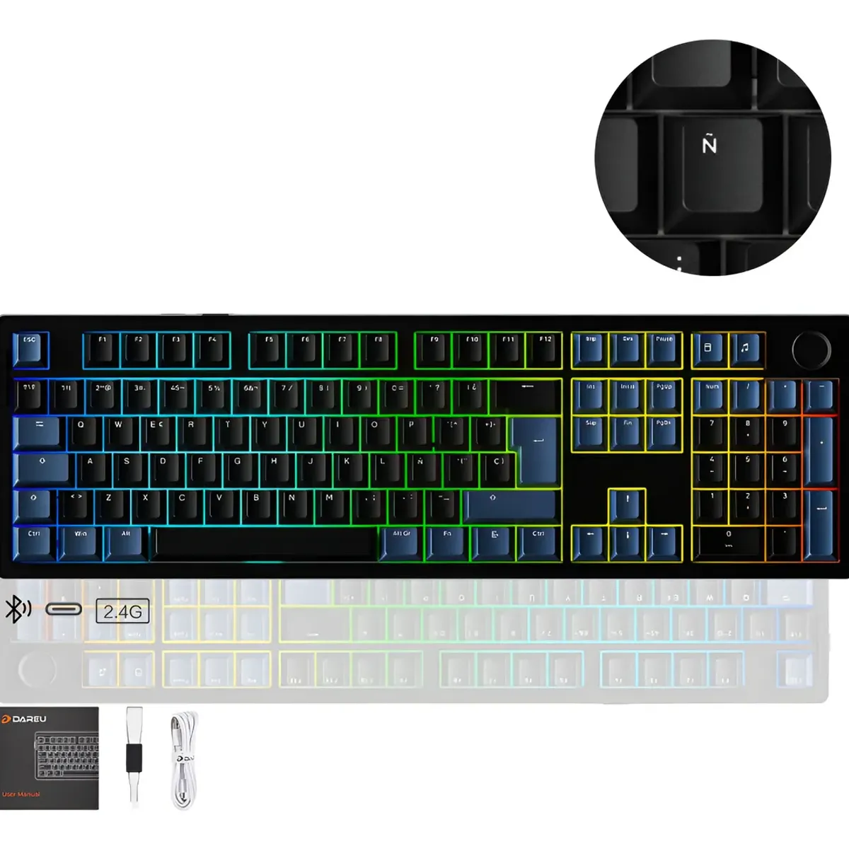 DAREU - Teclado Gamer Dareu EK-106PRO  Bluetooth 2.4G Gasket Hot-Swap