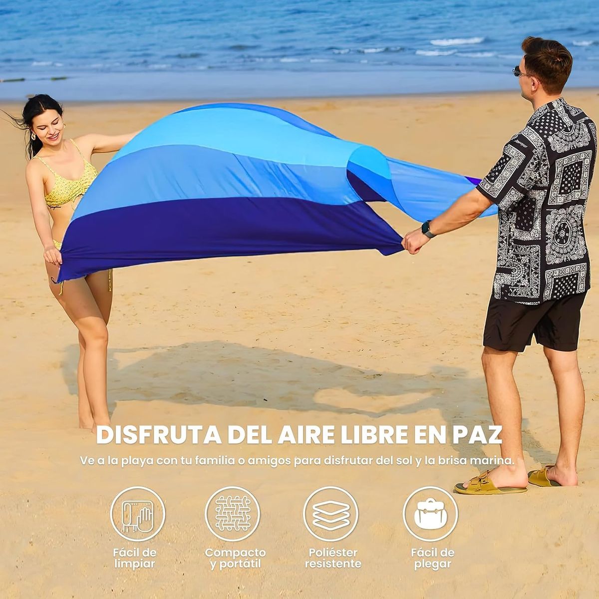 GENERICO - 200x210cm Manta De Playa Impermeable Picnic Camping Yoga