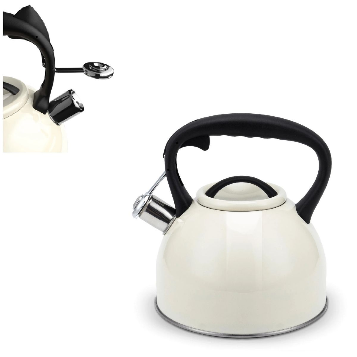 WENS - TETERA ACERO INOXIDABLE CON MANGO 3 LITROS CREMA SELENE WENS