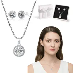 SLOWTON - Set de Joyería para Mujer con Caja de Regalo 3 PCS