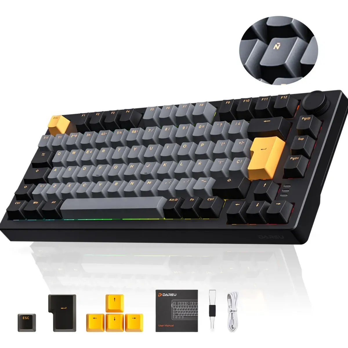 DAREU - Teclado Mecánico Dareu Gaming EK-75PRO  Bluetooth 2.4G Gasket Hot-Swap