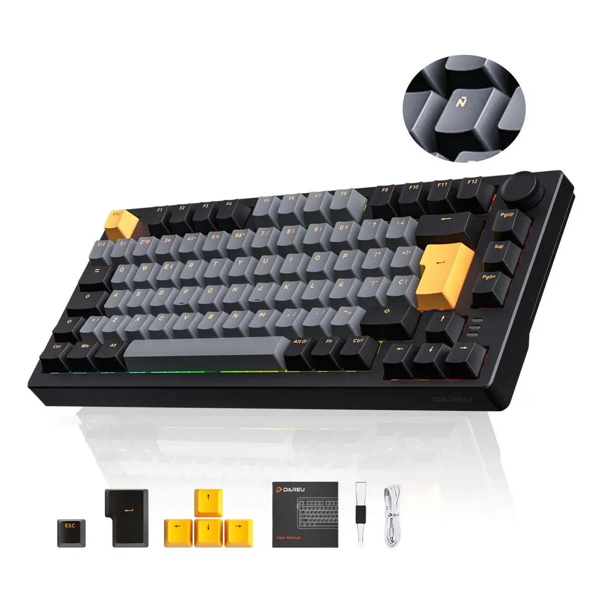 DAREU - Teclado Mecánico Dareu Gaming EK-75PRO  Bluetooth 2.4G Gasket Hot-Swap