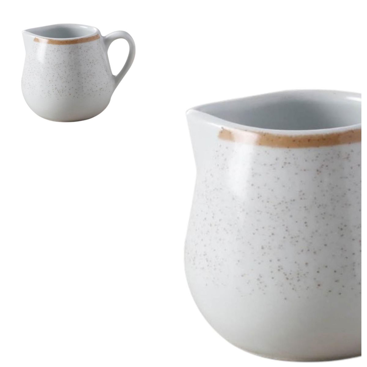 CORONA - CREMERA DE PORCELANA CON ASA  ARTISAN BEIGE CORONA