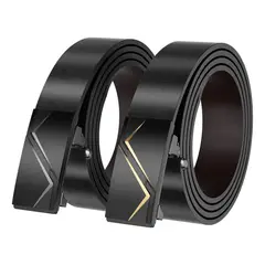 KUANGYE - Cinturón Hombre Cuero De Vacuno Con Hebilla Automática 125cm