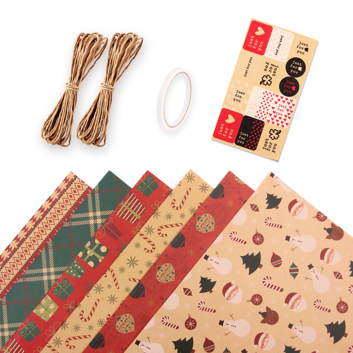 GENERICO - 6 Rollos Papel De Regalo De Navidad Cada Uno 75 X 50cm