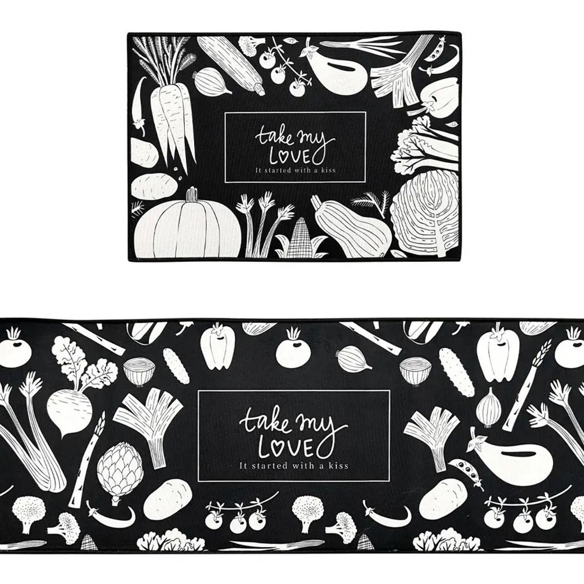 KUANGYE - Alfombra Para Cocina Piso Entrada Baño Antideslizante Juego2