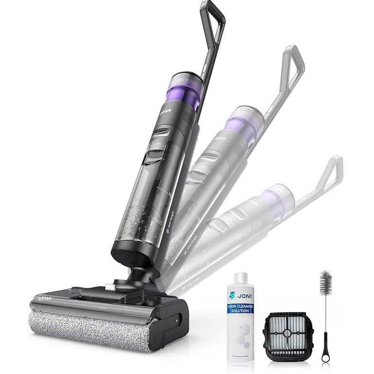 JONR ED12 Pro Max Aspiradora inalámbrica en seco y húmedo con diseño plano de 180°